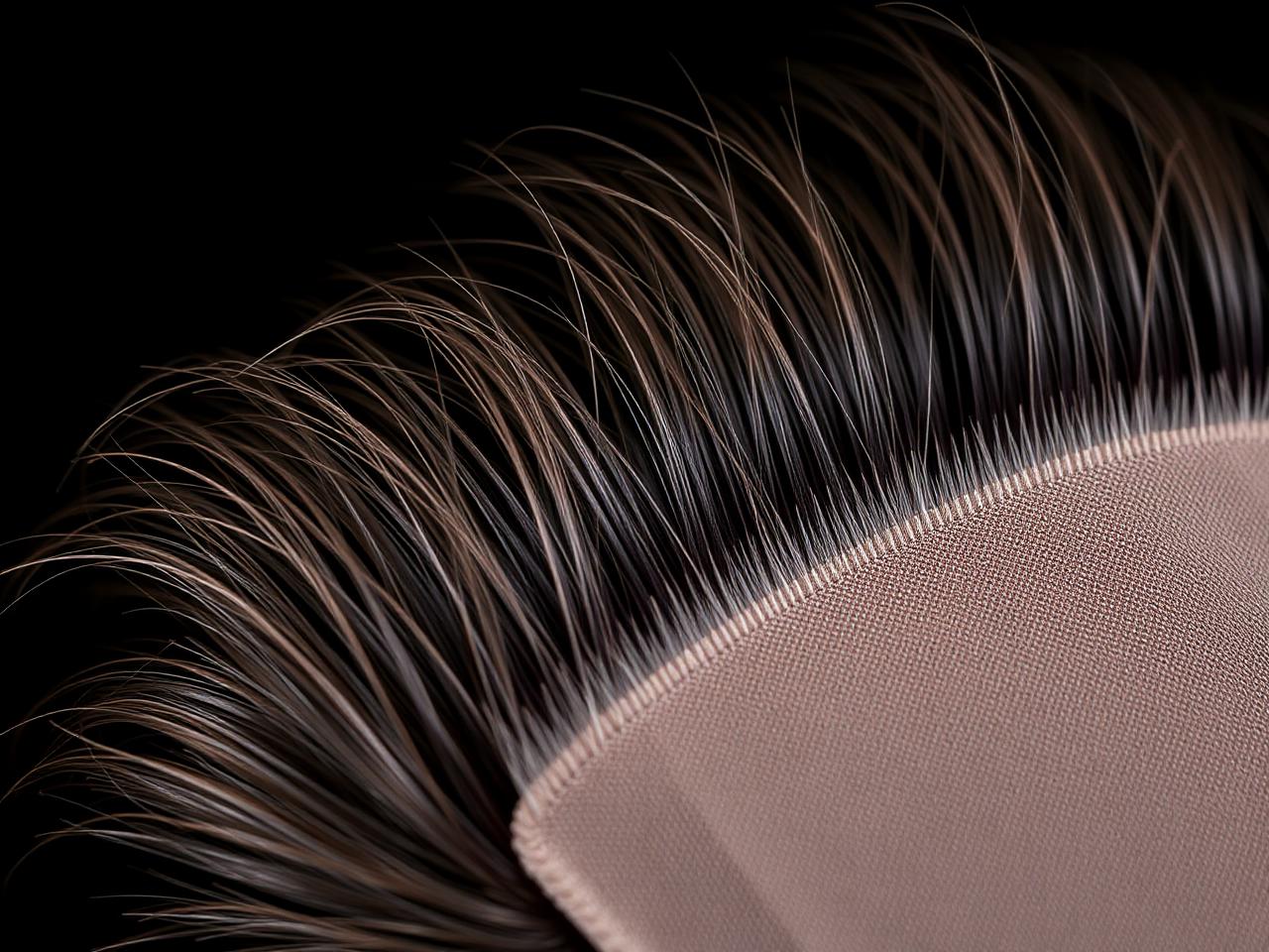 Close-up of natural-looking hair patch blended with existing hair