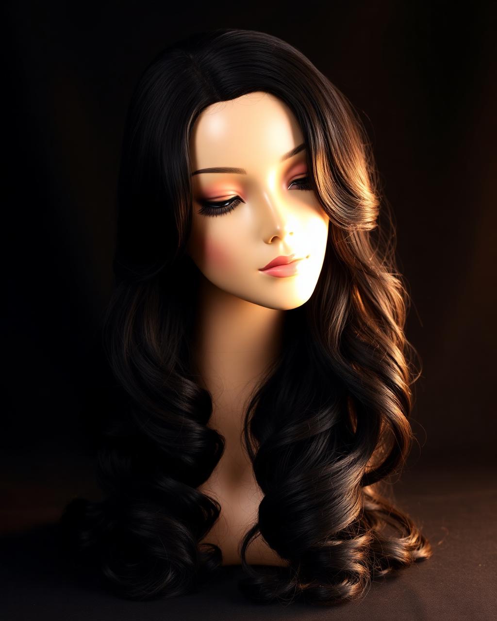 Client wearing custom hair bonding system in studio