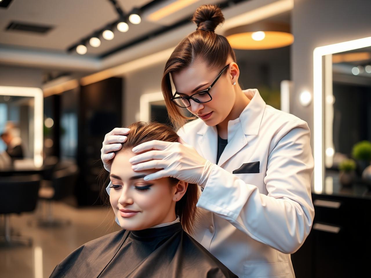 Specialist working on client