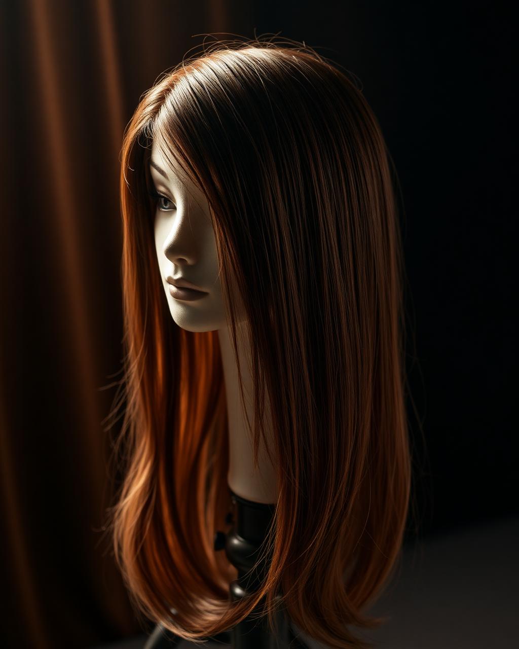 Premium wig on display